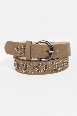 Geometric Studded Vegan Leather Belt